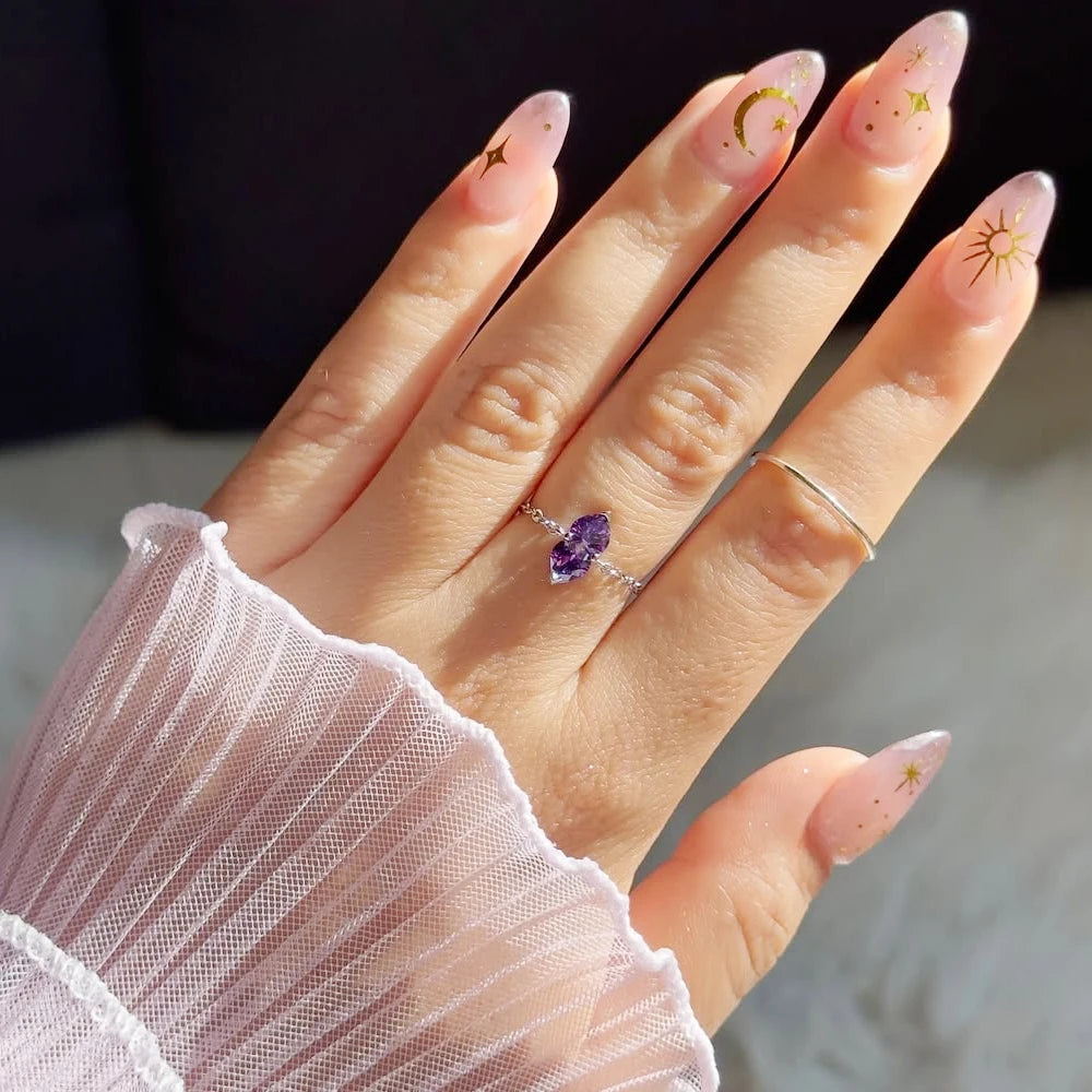 خاتم لولوا على شكل قلبين