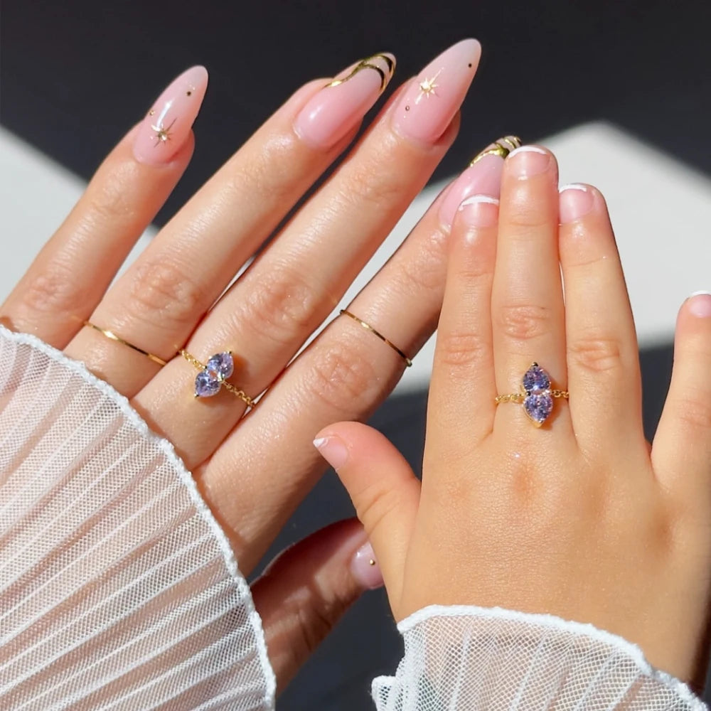 خاتم لولوا على شكل قلبين