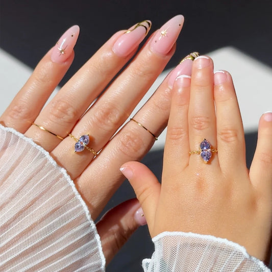 خاتم لولوا على شكل قلبين