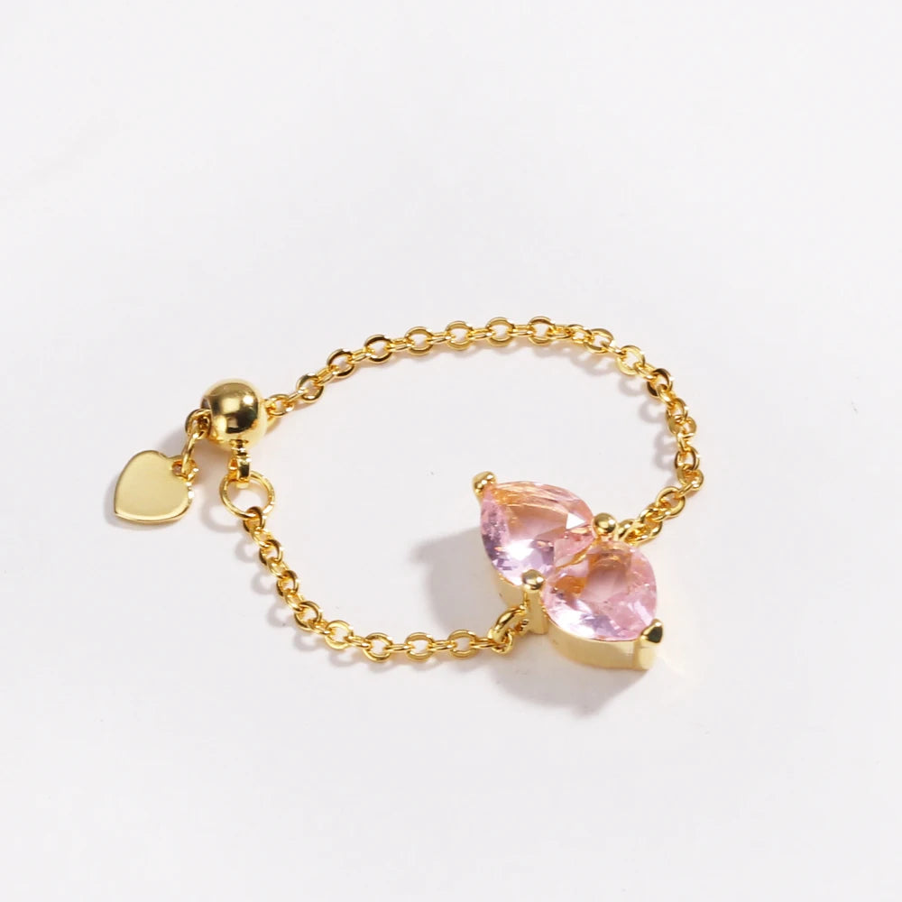 خاتم لولوا على شكل قلبين