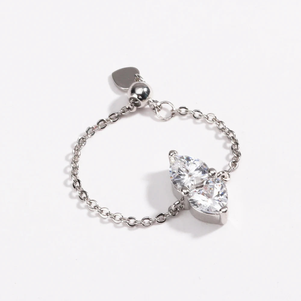 خاتم لولوا على شكل قلبين