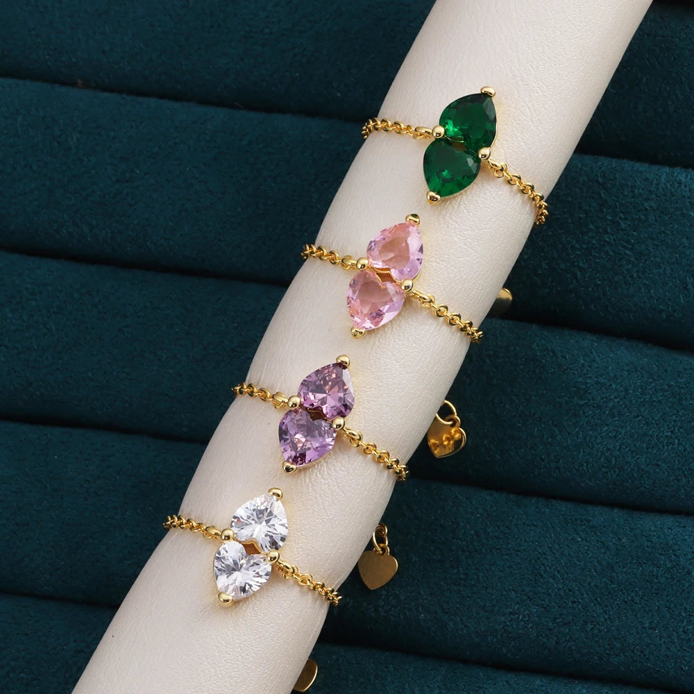 خاتم لولوا على شكل قلبين